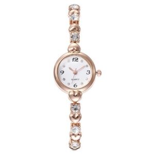 Crystal Rose Goldtone Heart Watch: Timeless Elegance